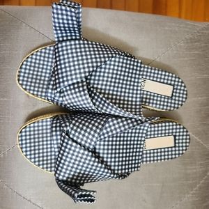 No. 21 knotted gingham  bow sandals